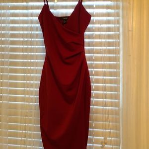 Red wrap dress